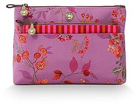 Pip Studio Kombi-Kosmetiktasche Kawai Flower | Fuchsia - 26 x 18 x 7,5 cm / 22 x 13 x 1 cm
