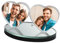 Glasfoto Personalisiert Doppel Herzform Glas mit eigenem Foto Fotorahmen Benutzerdefiniert Kristallglas 2D Fotodruck Individuelles Fotogeschenk für Geburtstag Muttertag Weihnachten Valentinstag