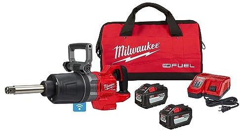 Milwaukee M18 FUEL 18V Lithium-Ion Brushless Cordless 1 in. Impact Wrench Extended Reach D-Handle Kit w/Two 12.0 Ah Batteries