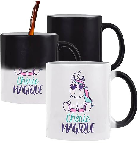 Planetee Tasse Magique Cheffe Magique Licorne | Mug qui change couleur avec la chaleur idée cadeau originale