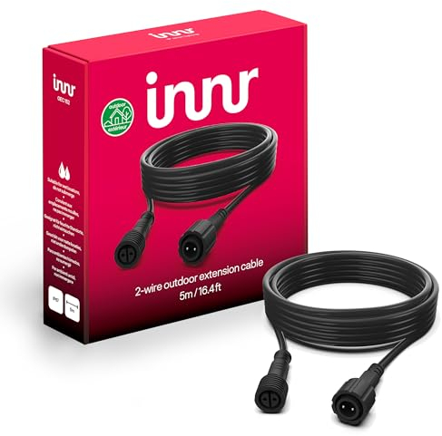 Innr Outdoor Extension Cable, 5 Meter Kabel, IP65, Weatherproof (Erweiterung, benötigt kompletten Satz) 5m Verlängerung, OEC 152 Black