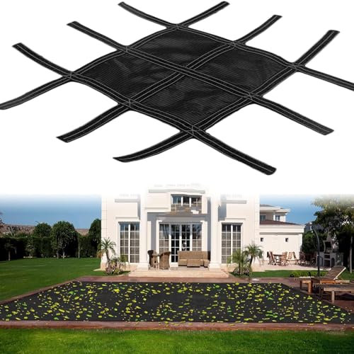 HDYZJQ Solarplane Poolabdeckung Mesh-Poolabdeckungen, quadratisch, for eingelassene Pools, Robustes Netz for Winterschwimmbäder, schwarz, 3 6 10 16 20 23 Fuß, verhindern Blätter(20ftx26ft(6mx8m))