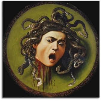 Caravaggio Poster Medusa, 1597–1598, Kunstdruck, Wandbild, Malerei, zum Aufhängen, Familienschlafzimmer, Dekoration, Geschenk, 70 x 70 cm
