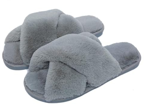 Flintronic Pantofole Peluche Donna, Ciabatte da Casa Pelose, Scarpe da Interno Invernali, Calde Comode Antiscivolo Con Pelliccia