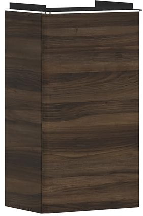 hansgrohe Xelu Q Waschtischunterschrank, 340x245 für Handwaschbecken, 1 Tür, Türanschlag rechts, 5401, Farbe: Möbel Nussbaum Dunkel/Griff Chrom