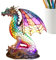 Tier Tischlampe, Drache/Meeresschildkröte/Löwe/Delfin/Wolf Nachtlicht aus Kunstharz, Vintage Tischlampe Nachtlichter, Kreative LED Nachttischlampe für Schlafzimmer Wohnzimmer Büro Heimdekoration