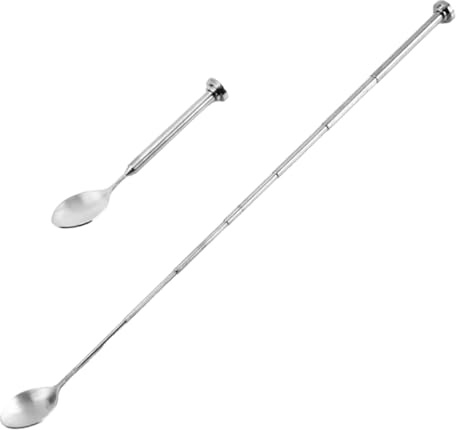 WEITING Ausziehbarer Löffel, Langer Rührlöffel,Ausziehbarer Edelstahllöffel | Kaffee-Rührlöffel, Löffel mit langem Griff, Rührlöffel für Getränke, Backen, Grillen