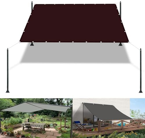 Voile D'ombrage Toile Rectangulaire 1.6 x 5 m UV Protection avec Oeillets Tissu Polyester Multi Couleur et Taille Toiles D'ombrages pour Piscine Voitures Camping Patio, Vin Rouge