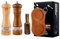 Manual Wooden Salt Mill, Set of 2, Salt and Pepper Mill, Ceramic Grinder, Spice Mills, Ideal Kitchen Aid and Gift Idea, Pepper Mill with Extra Coaster + Spoon, Mix Colours
