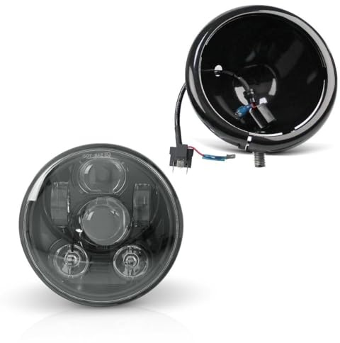 LED Scheinwerfer Set 5,75 Zoll kompatibel mit Harley Sportster Forty-Eight 48 10-20 schwarz