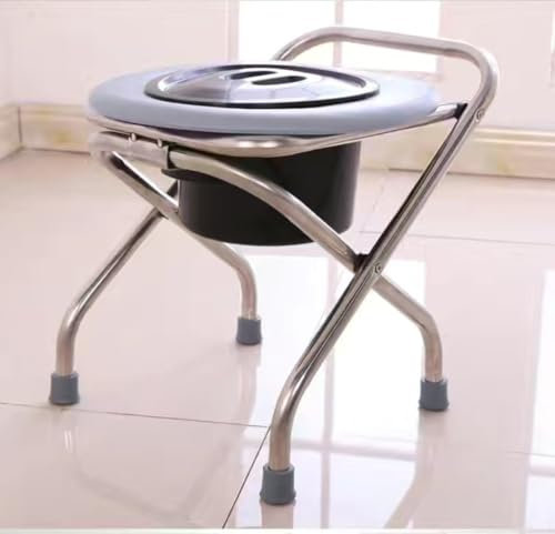 Mobiler Toilettenstuhl für Erwachsene mit Wasch-Bidet-Schüssel – Toilettensitz für ältere Menschen, zusammenklappbar, Pflege für Schwangere