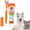 Dog Toothpaste and Brush 3PCS Soft Bristle Dog Dental Care Kit Puppy Dogs & CatsThree-Sided Toothbrush Teeth Finger Brush with Paste Plaque Tartar Remover Breath Freshener