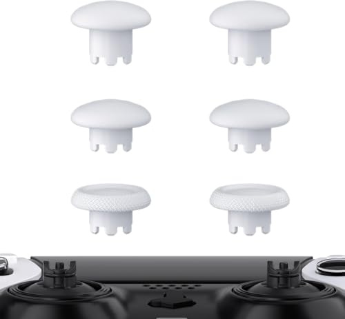 Thumbsticks-Kappen für Edge Controller, Austauschbare Thumbstick-Griffe Joystick-Kappen für Pro Controller 6-in-1-Zubehör (White)