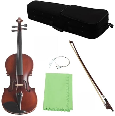 Violin Starter Set Massivholz-Geige Für Anfänger Für Üben Des Geigenspiels 4/4-1/8 Violine Mit Geigenkoffer(1/4)