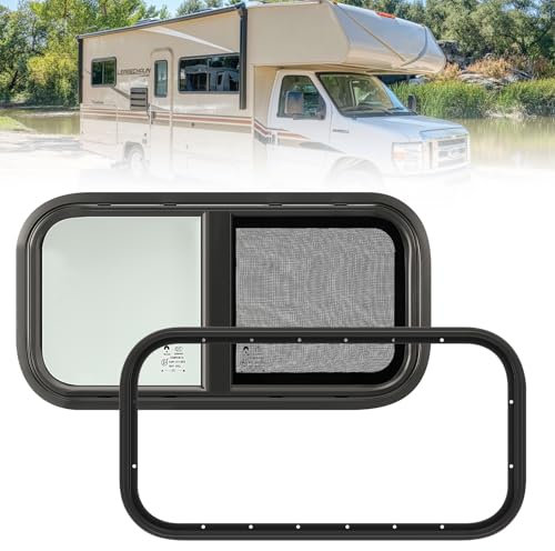 GEARMONSTER Ventana para caravana, color negro, 600 x 300 mm, para caravana