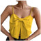 WWricotta Top corto sin tirantes para mujer, Top corto de tubo de punto frontal, camiseta sin mangas, camisetas sexys ajustadas Fucsia Mujer