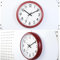 ERINGOGO Runde Stille Wanduhr Aus Edelstahl Moderne Dekorative Wanduhr Mit Ziffern Batteriebetrieben Für Wohnzimmer Schlafzimmer Küche Rot