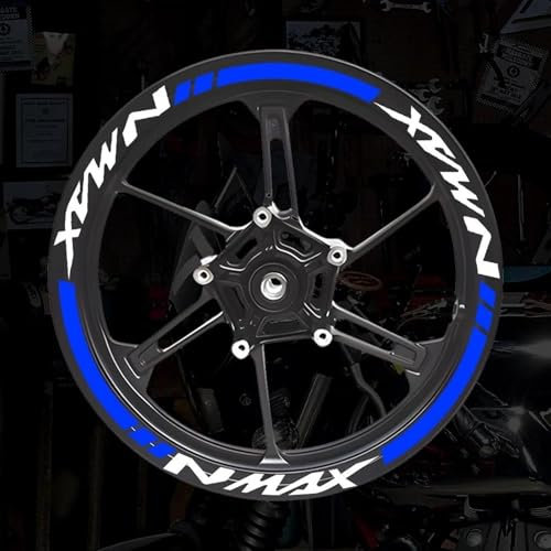 Decalcomania Adesivo Ruota Moto per Y&amaha NMAX N Max N-Max 155 125 Racing Rim Stripe Decal Accessori Decorazione Moto(Color2)