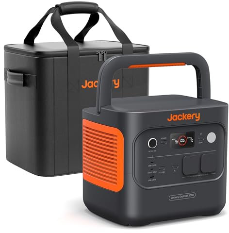 Jackery E2000 v2 tragbare Powerstation mit L Tragtasche, LiFePO4 Akku, 2042Wh Solargenerator mit 2200W Ausgang (Max 4400W), Schnellladung von 0-80% in 52 Min für Notfall, Camping, Wohnmobil