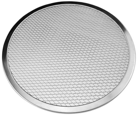 LIXSAZSE Premium Aluminium Pizza Screen Oven Baking Tray for Golden Pizzas, Silver, 15 inch