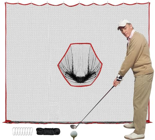 Garden Golf Net - Practice Cage Strikeblocker | Reinforced Stopper Oversized Ball Catch Net Large Privacy Screen Outdoor Lawn Garden Fairway Club Player Swing Trai