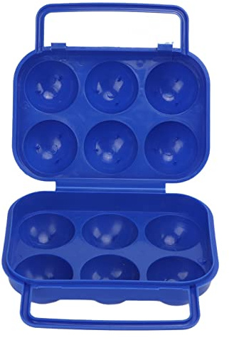 Récipient en Plastique pour 6 œufs avec Couvercle, Boîte de Protection des œufs Incassable pour les Pique-niques de Voyage, Boîte à en ABS Non Toxique (BLUE)