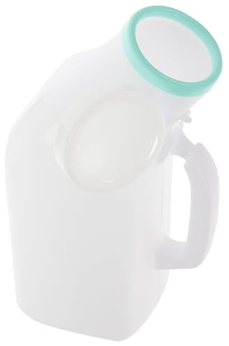 Urinal für Männer 1200ml aus Kunststoff, Weiß, Transparent | Reinigungsbürste, Wiederverwendbar und Auslaufsicher, Tragbar für Trekking und Auto