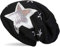 styleBREAKER Calda Cuffia Beanie in Maglia fine con Stampa Vintage a Stella all Over, Paillettes e Morbidissimo Rivestimento Interno in Pile, Slouch longbeanie, Unisex 04024091, Colore:Nero