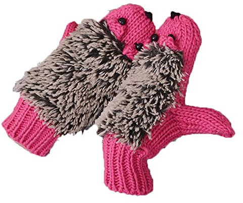 Outstanding® Nette Frauen-Mädchen-Karikatur-Handschuh-gestrickte Igel-Handschuhe Winter-warme Handschuhe