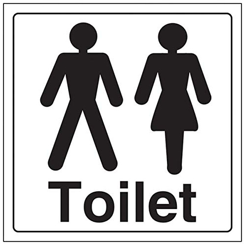 V Safety Gents/Ladies Toilet Door Sign - 200mm x 200mm - Self Adhesive Vinyl