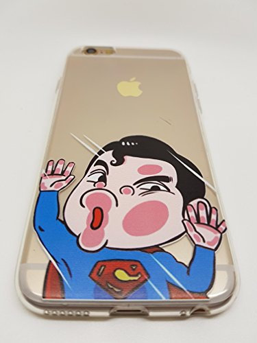 iPhone & Samsung Soft Cartoon Superhero Characters Inspired Chibi Anime Kawaii Manga Phone Case With D Company™ Phone Stand (iPhone 6 Plus / 6s Plus, Superman Anime)