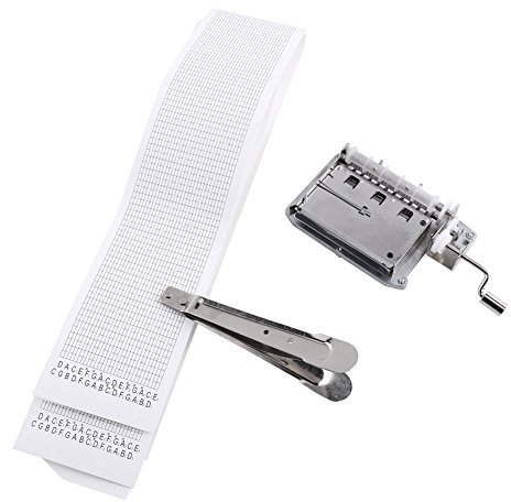 Yosoo DIY Spieluhr Noten 30Anmerkung Handkurbel Musik Kasten Satz Bewegung Umfaßte Puncher Und 3 PC-Papierstreifen