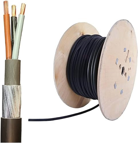 All Lengths SWA Steel Wire Armoured 4mm 3 Core Cable Outdoor Cable 6943X (5m)