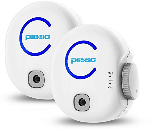 Plixio Purificador de aire iónico para el hogar u oficina, purificador de aire iónico portátil sin filtro y ionizador de aire de viaje, enchufe (paquete de 2)