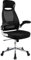 IntimaTe WM Heart Bürostuhl, Schreibtischstuhl Ergonomisch, Chefsessel mit Integrierter Kopfstütze, Klappbare Armlehnen, Wippfunktion, 64 x 64 x 127.5cm (Schwarz)