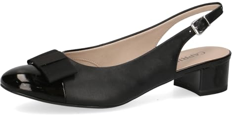 CAPRICE Damen Slingpumps mit Schleife Elegant, Schwarz (Black Comb), 39 EU