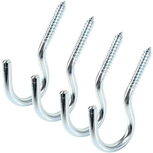 4X Screw in Cup Hooks Large 100mm Kitchen Bathroom Bedroom Utensil Towel Clothing Coat Rack Holder
