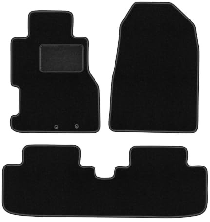 Velours-Fußmatten passend für Honda Civic VII 2001-2005, Schwarz, LUX | passend für Schrägheck 3-türig/Coupé; Velours-Teppich (Polypropylen), ca. 6,5 mm; rutschfest, Druckknöpfe 16 mm