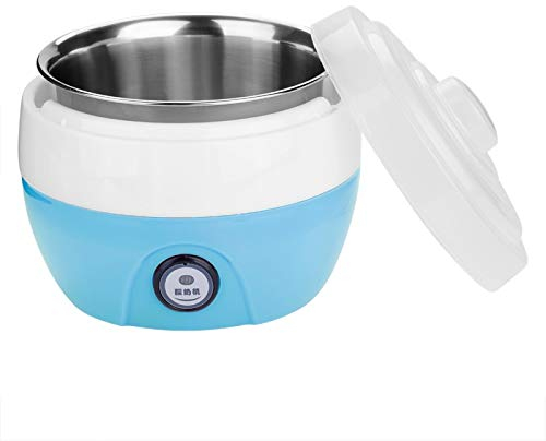 BTER Macchina Automatica per Yogurt, Macchina per Yogurt elettrica con Contenitore Interno in Acciaio Inossidabile da 1 litro, per la casa(Blue)