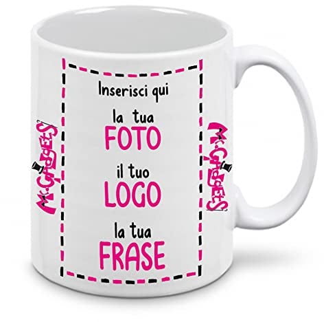 Mr. Gadgets Tazza in Ceramica Personalizzabile con Foto e Scritta