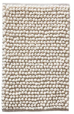 JOTEX Hills Badteppich, Popcorn Badematte, Baumwolle und Polyester Mix - Weiß, 50x80 cm