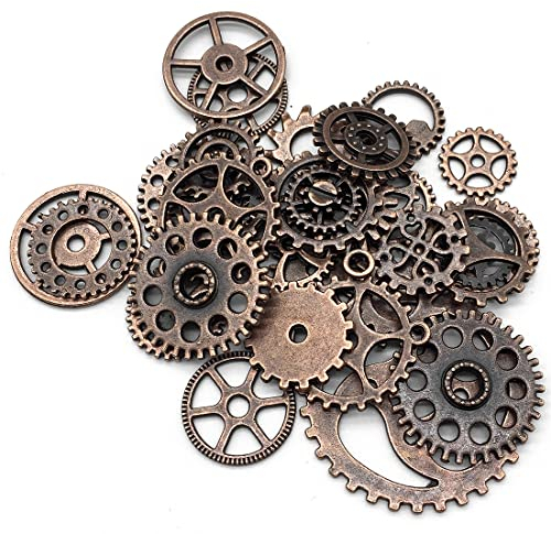Zeayebsr 40g Steampunk Zahnräder Vintage Steampunk Zahnräder Set Anhänger Metall für Schmuck Basteln