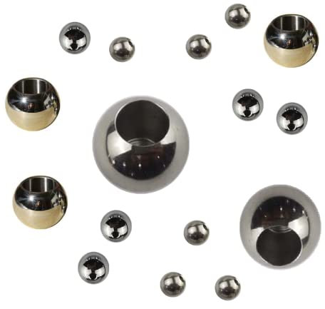 Edelstahl-Bohrkugel, 2 Stück Edelstahlkugel mit halber Lochtiefe, 28 mm Durchmesser, Halbloch-Mutterkugel, 3 mm-12 mm, ½ Lochtiefe,M28*5mm*2PCS,Rostfreier Stahl