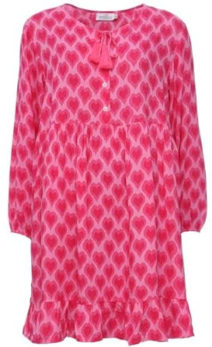 Zwillingsherz Sommerkleid im Herz Flammen Muster – Hochwertiges Freizeitkleid für Damen Frauen Mädchen - Abendkleid Cocktailkleid Strandkleid - Locker luftig trendig - Für Frühling Sommer Herbst