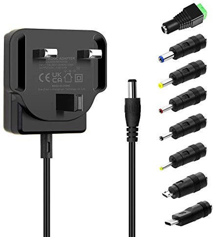Aclorol 5V 1A DC Power Supply Adapter AC 100-240V to DC 5 V 1A 5W Universal Power Adapter Converter Transformer for Router Audio/Video Security Cameras 5V LED Strip with 8 Connector DC Plug UL Listed