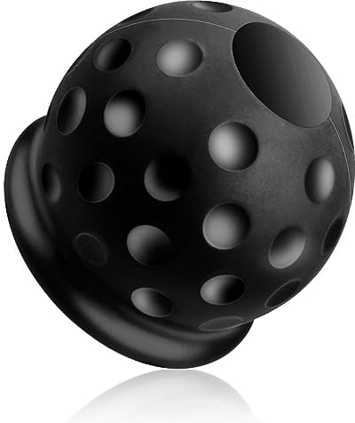 Jagowa Trailer Ball Head Cover - Soft Rubber Protection for 50mm Hitch Balls, Abrasion-Resistant, Dust-Proof & Stylish - Black (1 Piece)