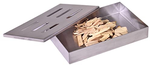 Smoker Box GRILL-EXPERTE - BBQ Räucherbox aus Edelstahl - 21 x 13 x 3,5cm