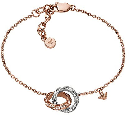 Emporio Armani Damenarmband aus Edelstahl oder Messing mit roségoldenem Karabinerverschluss