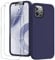 GOODVISH 3 in 1 for iPhone 12 Pro Max Case Liquid Silicone with 2x Screen Protector, Anti-Scratch Full covered Microfiber Lining Shockproof Protective Slim Phone Case Cover 6.7, Navy Blue