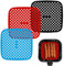 ZOCONE 3 Piezas Alfombrillas Freidora Aire, 8.5 Pulgadas Alfombrillas de Silicona para Freidora de Aire Cuadrada Reutilizable Rejilla Freidora Aire Accesorios Freidora Sin Aceite(Rojo Azul Negro)